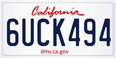 CA license plate 6UCK494
