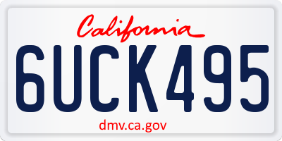 CA license plate 6UCK495