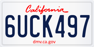 CA license plate 6UCK497