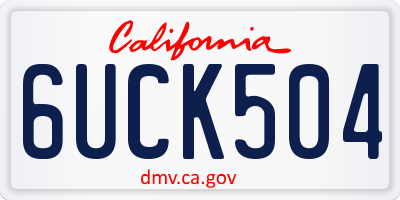 CA license plate 6UCK504