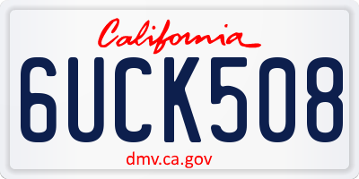 CA license plate 6UCK508