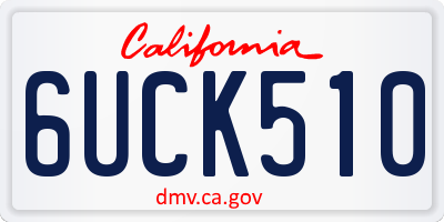 CA license plate 6UCK510