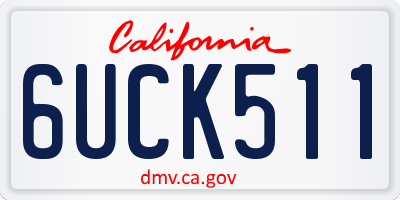 CA license plate 6UCK511