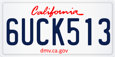 CA license plate 6UCK513