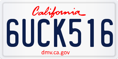 CA license plate 6UCK516