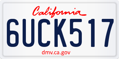 CA license plate 6UCK517