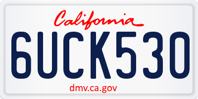 CA license plate 6UCK530