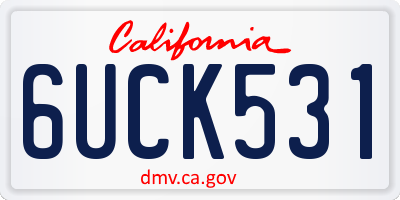CA license plate 6UCK531