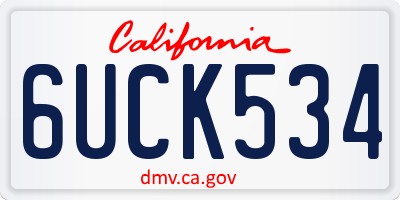 CA license plate 6UCK534