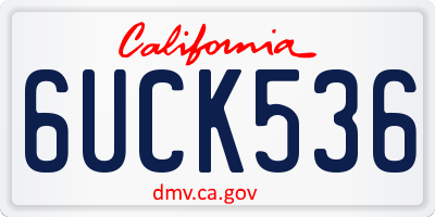 CA license plate 6UCK536