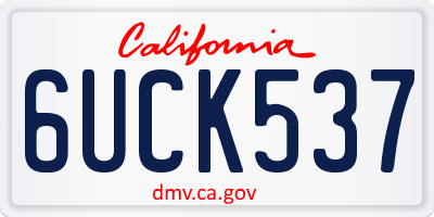 CA license plate 6UCK537