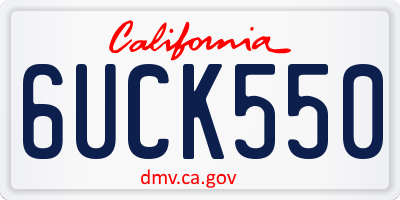 CA license plate 6UCK550
