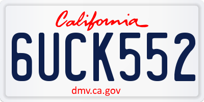 CA license plate 6UCK552