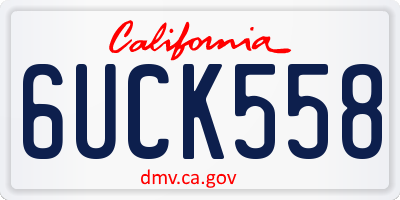 CA license plate 6UCK558