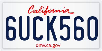 CA license plate 6UCK560