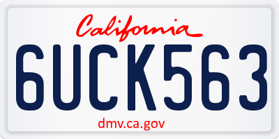 CA license plate 6UCK563