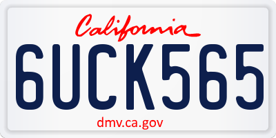 CA license plate 6UCK565