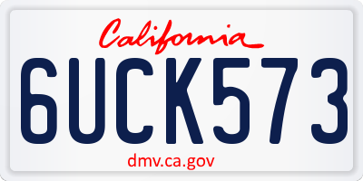 CA license plate 6UCK573