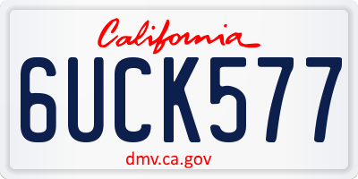 CA license plate 6UCK577