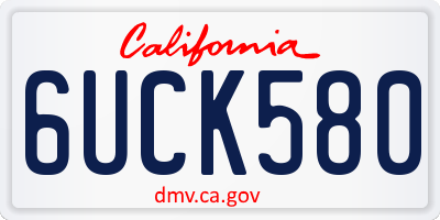 CA license plate 6UCK580