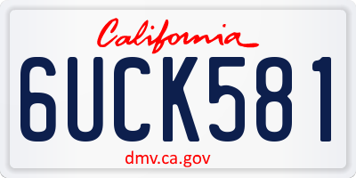 CA license plate 6UCK581