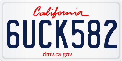 CA license plate 6UCK582
