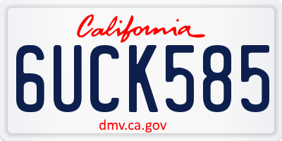 CA license plate 6UCK585
