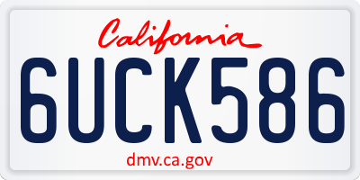 CA license plate 6UCK586