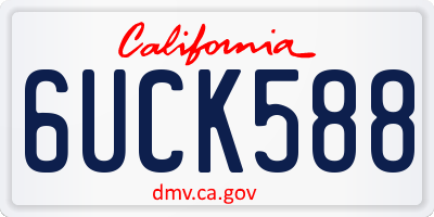 CA license plate 6UCK588