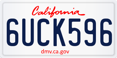 CA license plate 6UCK596