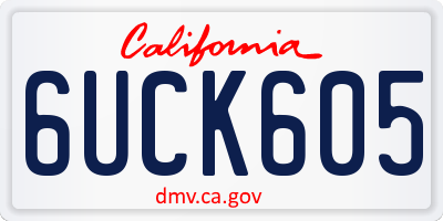 CA license plate 6UCK605