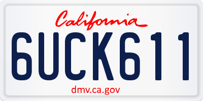 CA license plate 6UCK611
