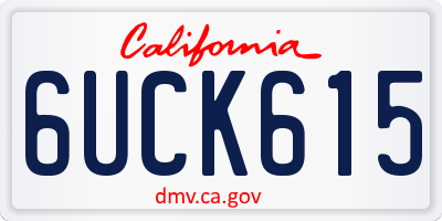 CA license plate 6UCK615