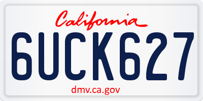 CA license plate 6UCK627