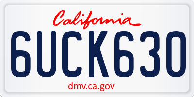 CA license plate 6UCK630