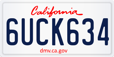 CA license plate 6UCK634