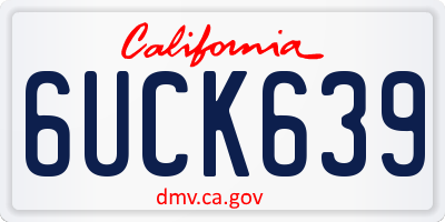 CA license plate 6UCK639