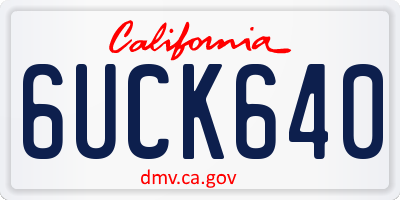CA license plate 6UCK640