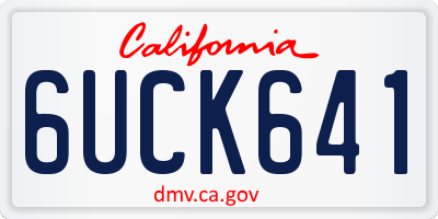 CA license plate 6UCK641