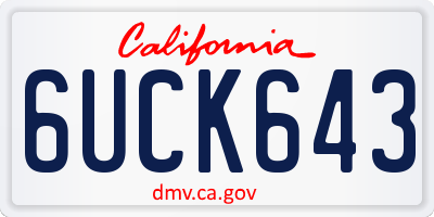CA license plate 6UCK643