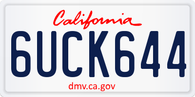 CA license plate 6UCK644