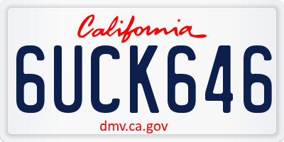 CA license plate 6UCK646