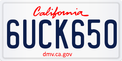 CA license plate 6UCK650