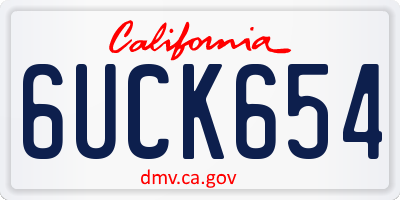CA license plate 6UCK654