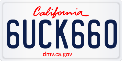 CA license plate 6UCK660