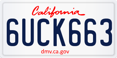 CA license plate 6UCK663