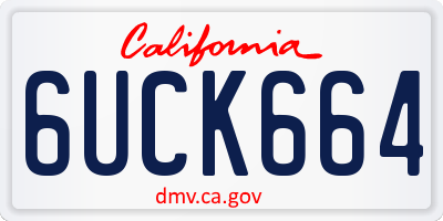 CA license plate 6UCK664
