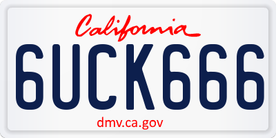 CA license plate 6UCK666