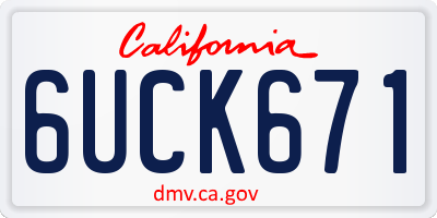 CA license plate 6UCK671