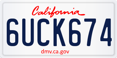 CA license plate 6UCK674